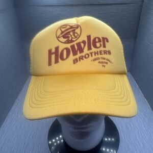 Howler Brothers Trucker Hat Yellow Snapback Meshback Cap Need Call One‎ Size